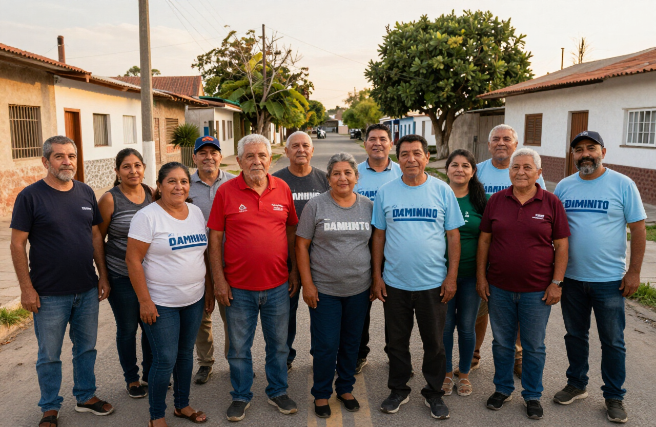 Vecinos y vecinas de Moreno reunidos en su barrio